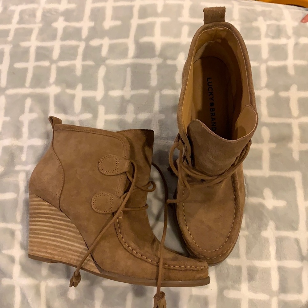 Lucky brand wedge booties